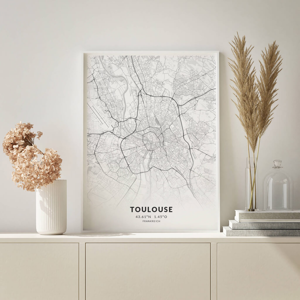 City-Map Toulouse im Stil Elegant City-Map Toulouse im Stil Elegant
