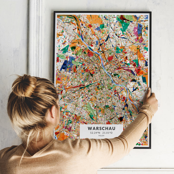 City-Map Warschau im Stil Kandinsky City-Map Warschau im Stil Kandinsky