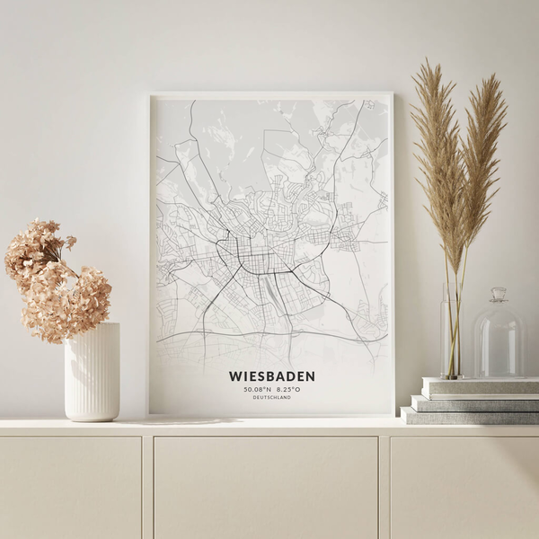 City-Map Wiesbaden im Stil Elegant