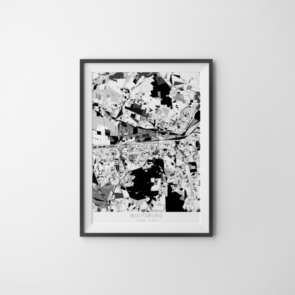 City-Map Wolfsburg im Stil Kandinsky