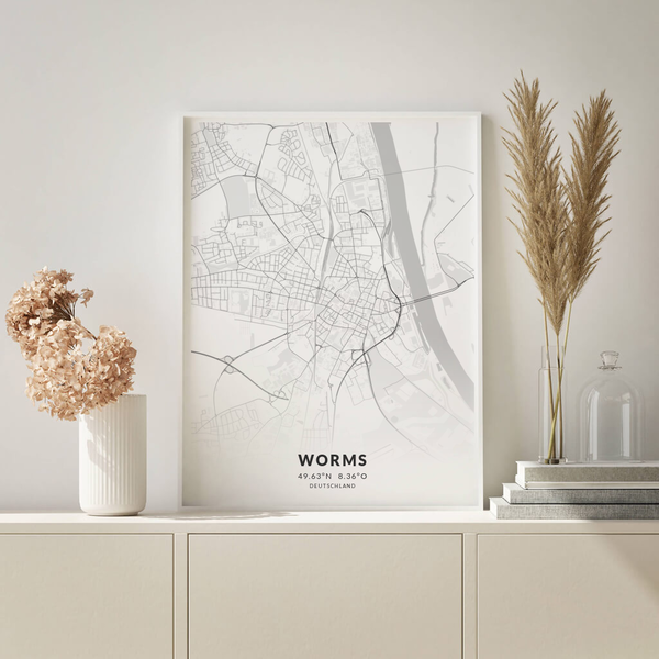 City-Map Worms im Stil Elegant City-Map Worms im Stil Elegant