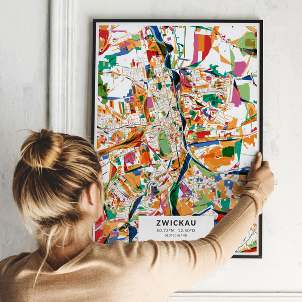 City-Map Zwickau im Stil Kandinsky City-Map Zwickau im Stil Kandinsky