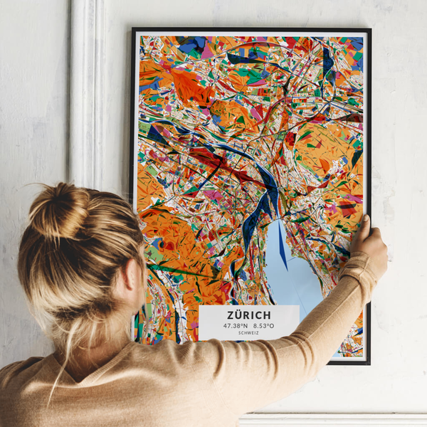 City-Map Zürich im Stil Kandinsky City-Map Zürich im Stil Kandinsky