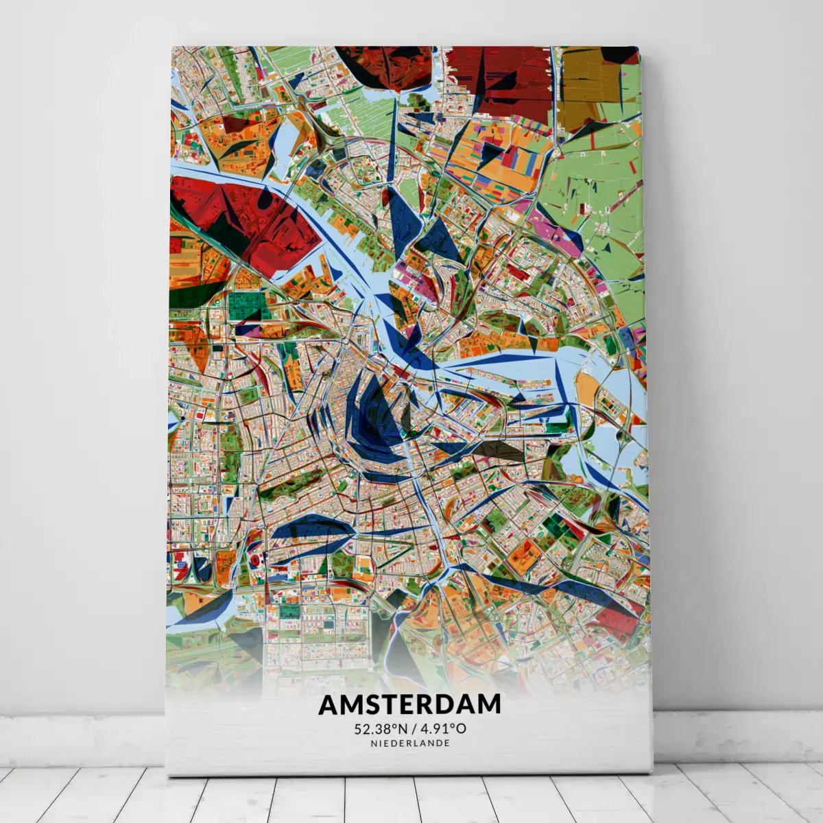 Stadtplan Amsterdam im Stil Kandinsky