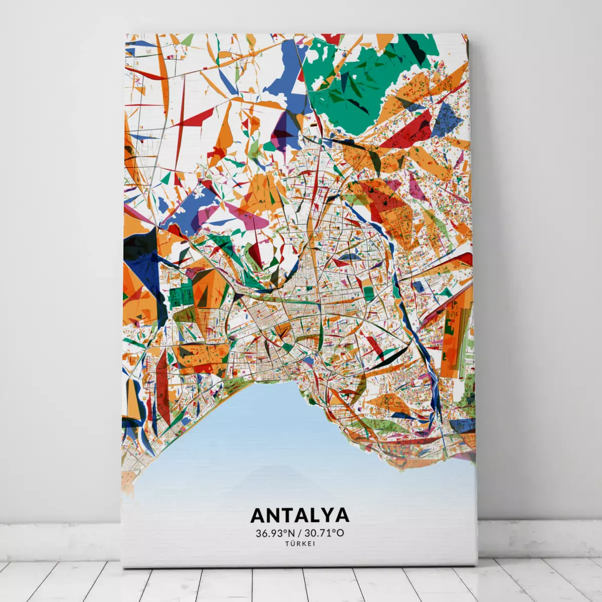 Stadtplan Antalya im Stil Kandinsky