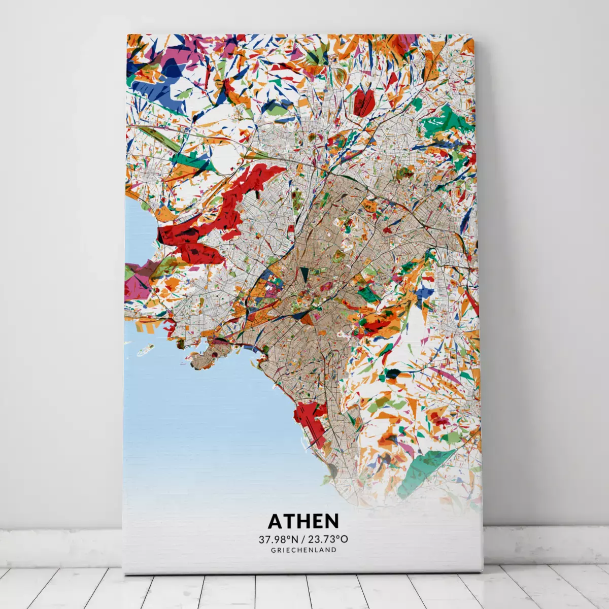 Stadtplan Athen im Stil Kandinsky