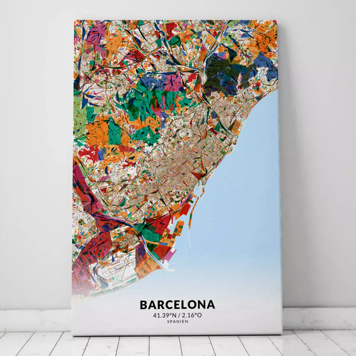 Stadtplan Barcelona im Stil Kandinsky