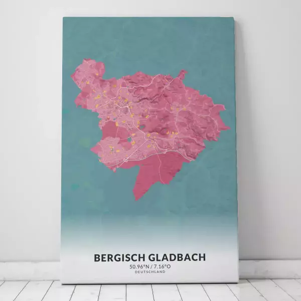 Zeige Deine Liebe zu Bergisch Gladbach mit dieser Designer-Leinwand.
