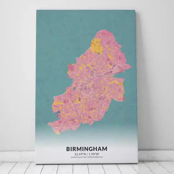 Zeige Deine Liebe zu Birmingham mit dieser Designer-Leinwand.