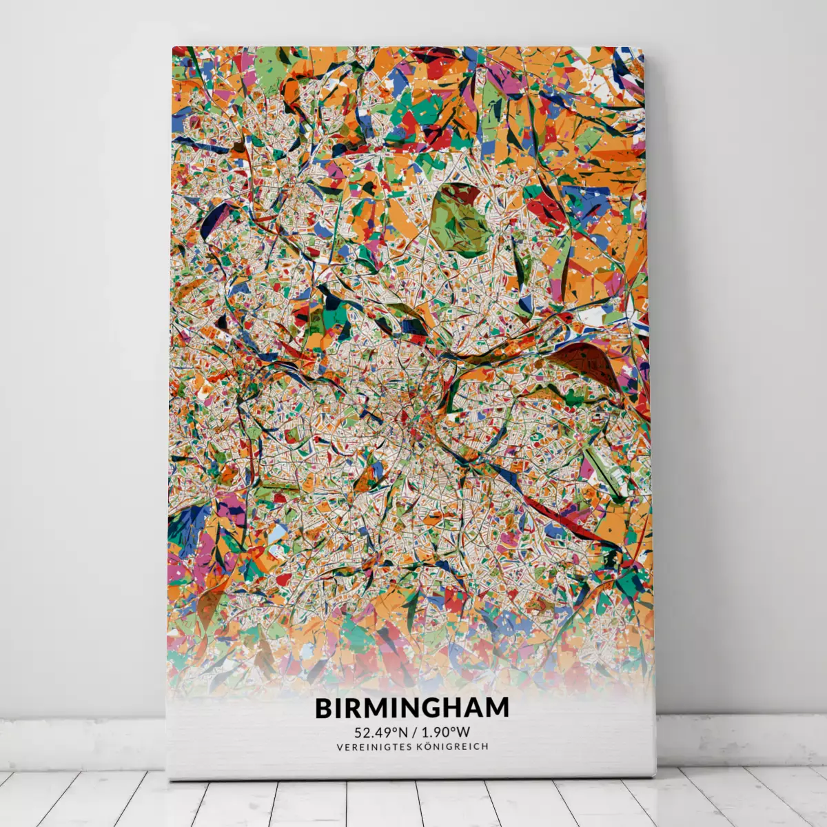 Stadtplan Birmingham im Stil Kandinsky