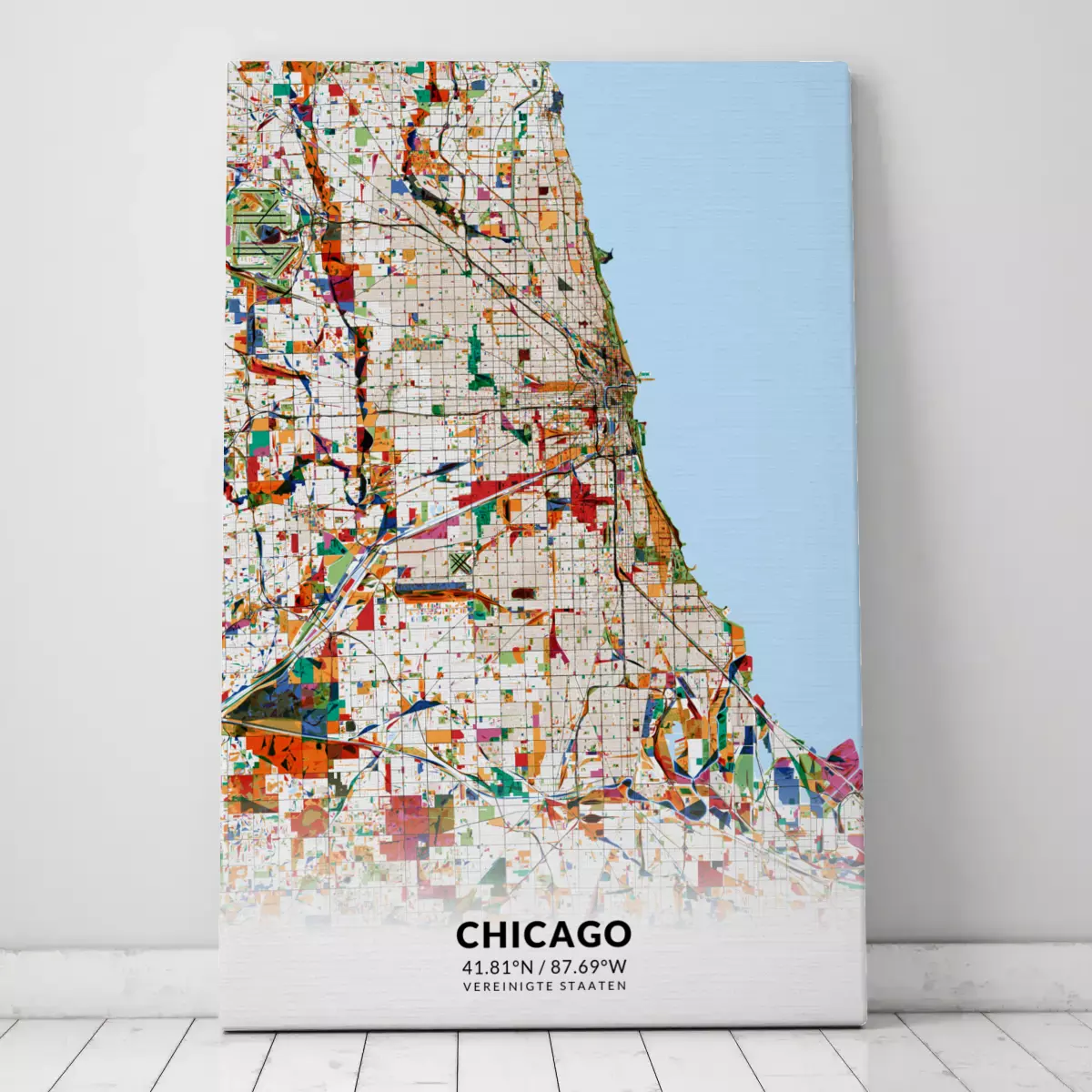 Stadtplan Chicago im Stil Kandinsky