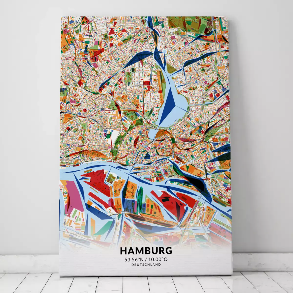Stadtplan Hamburg im Stil Kandinsky
