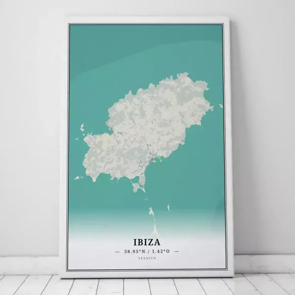 Zeige Deine Liebe zu Ibiza mit dieser Designer-Leinwand.