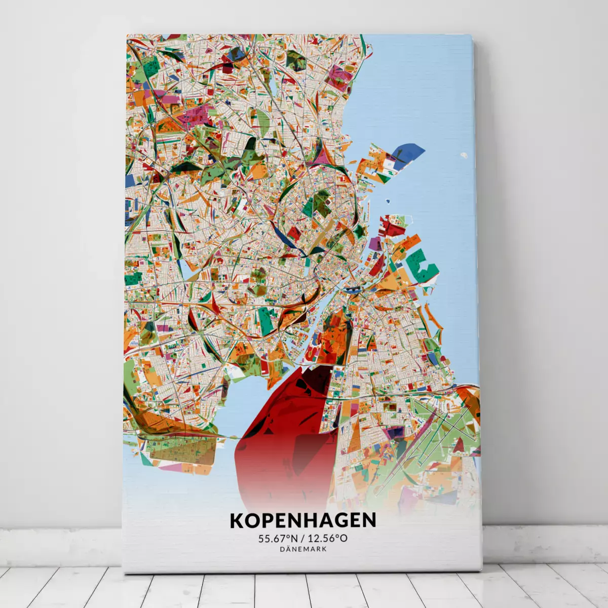Stadtplan Kopenhagen im Stil Kandinsky