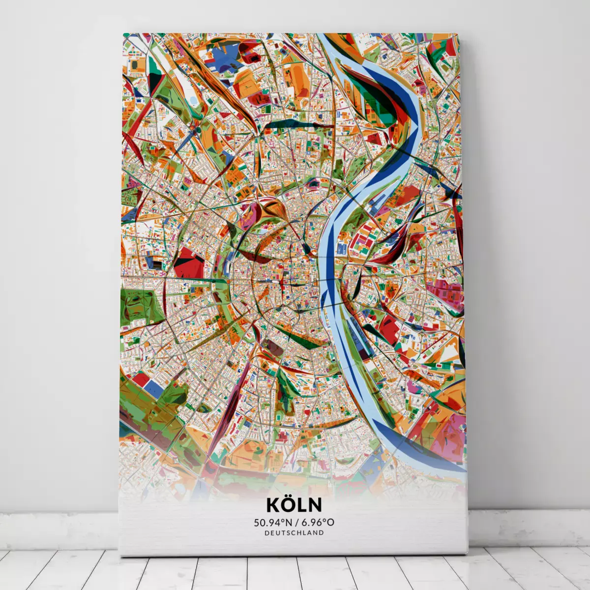 Stadtplan Köln im Stil Kandinsky