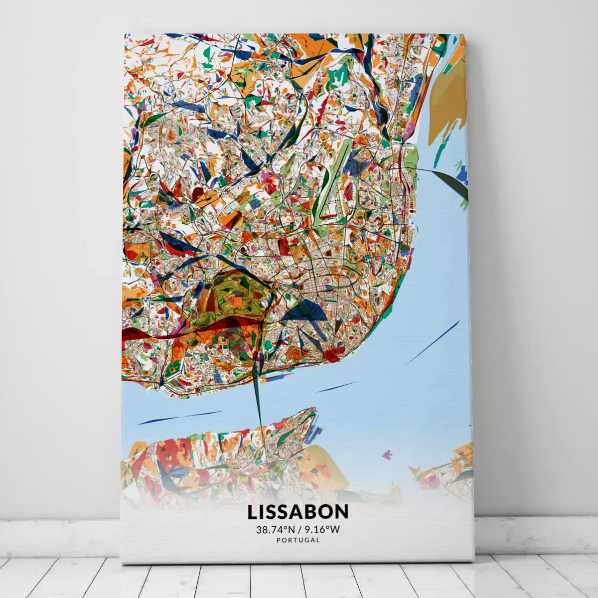Stadtplan Lissabon im Stil Kandinsky