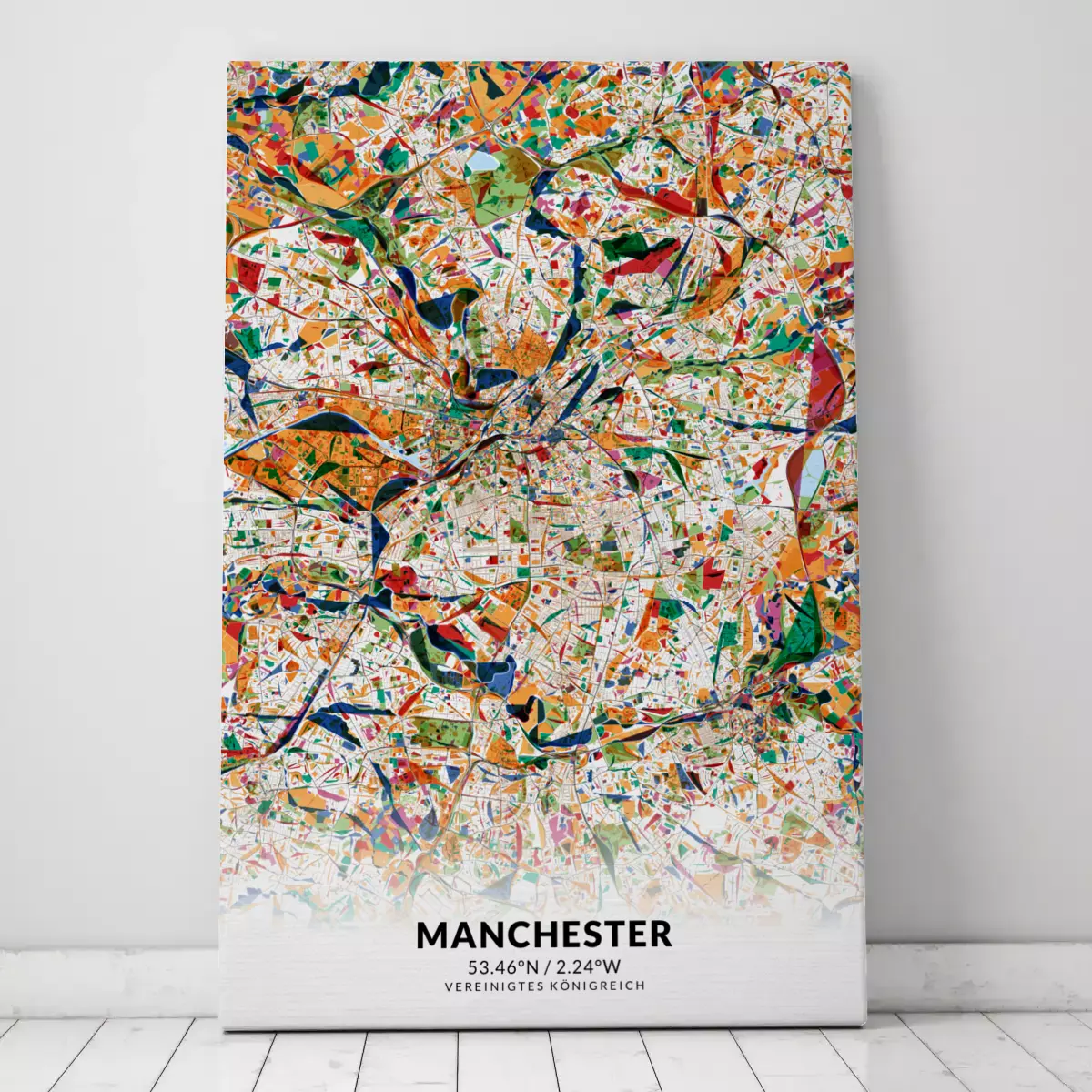 Stadtplan Manchester im Stil Kandinsky