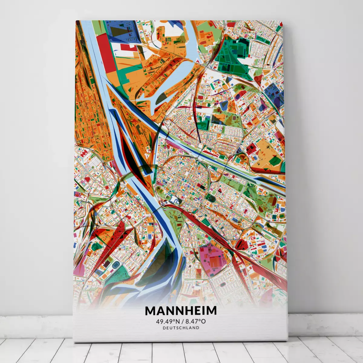 Stadtplan Mannheim im Stil Kandinsky