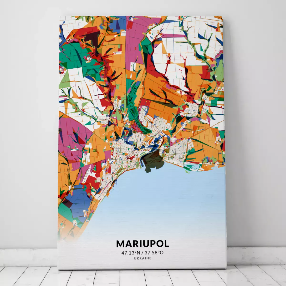 Stadtplan Mariupol im Stil Kandinsky