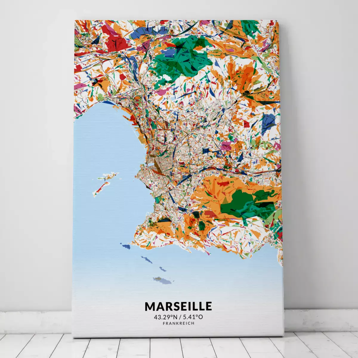Stadtplan Marseille im Stil Kandinsky
