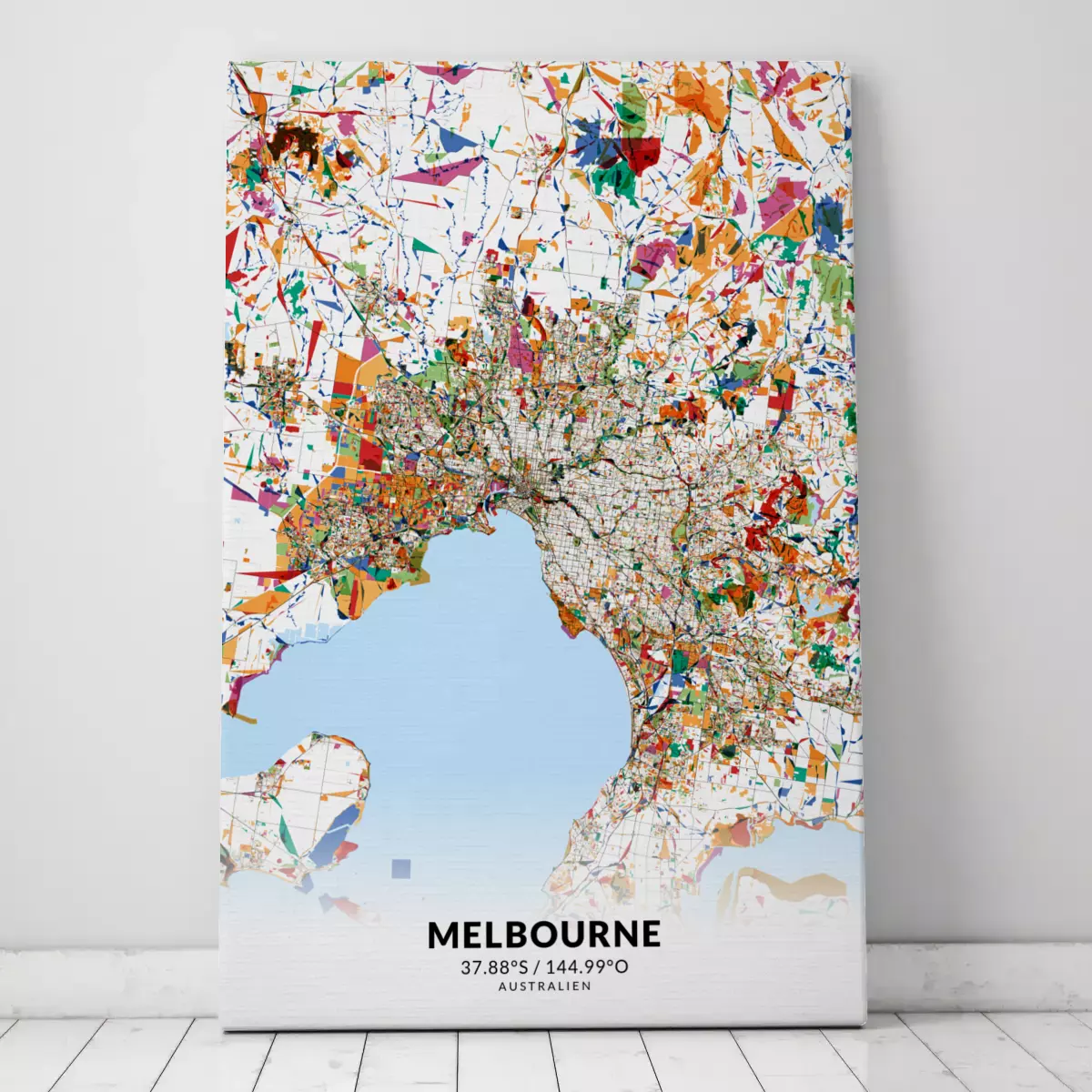 Stadtplan Melbourne im Stil Kandinsky