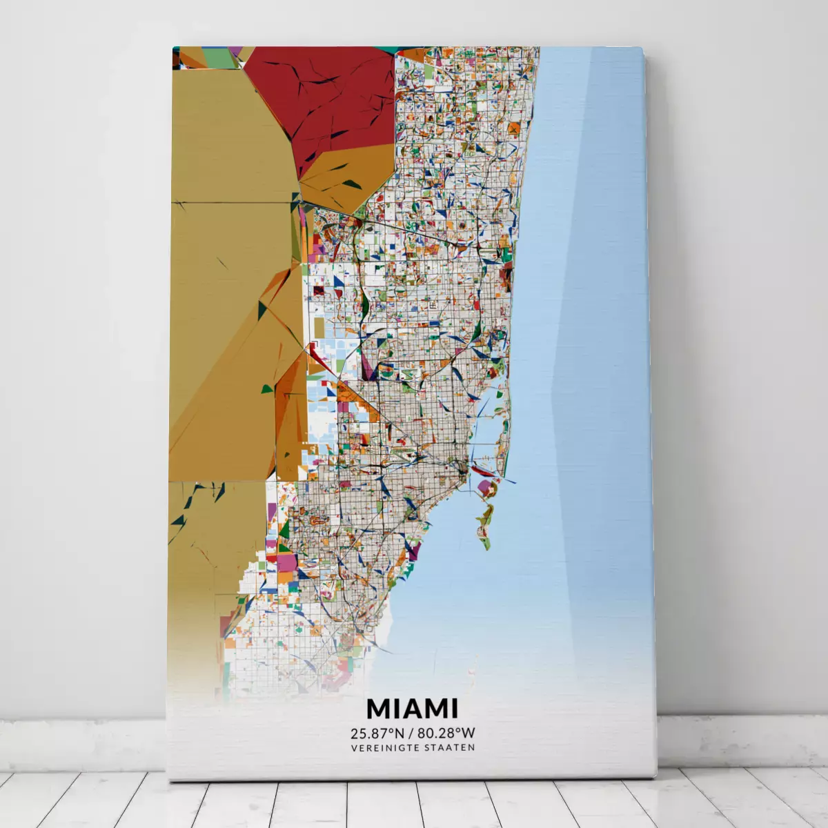 Stadtplan Miami im Stil Kandinsky