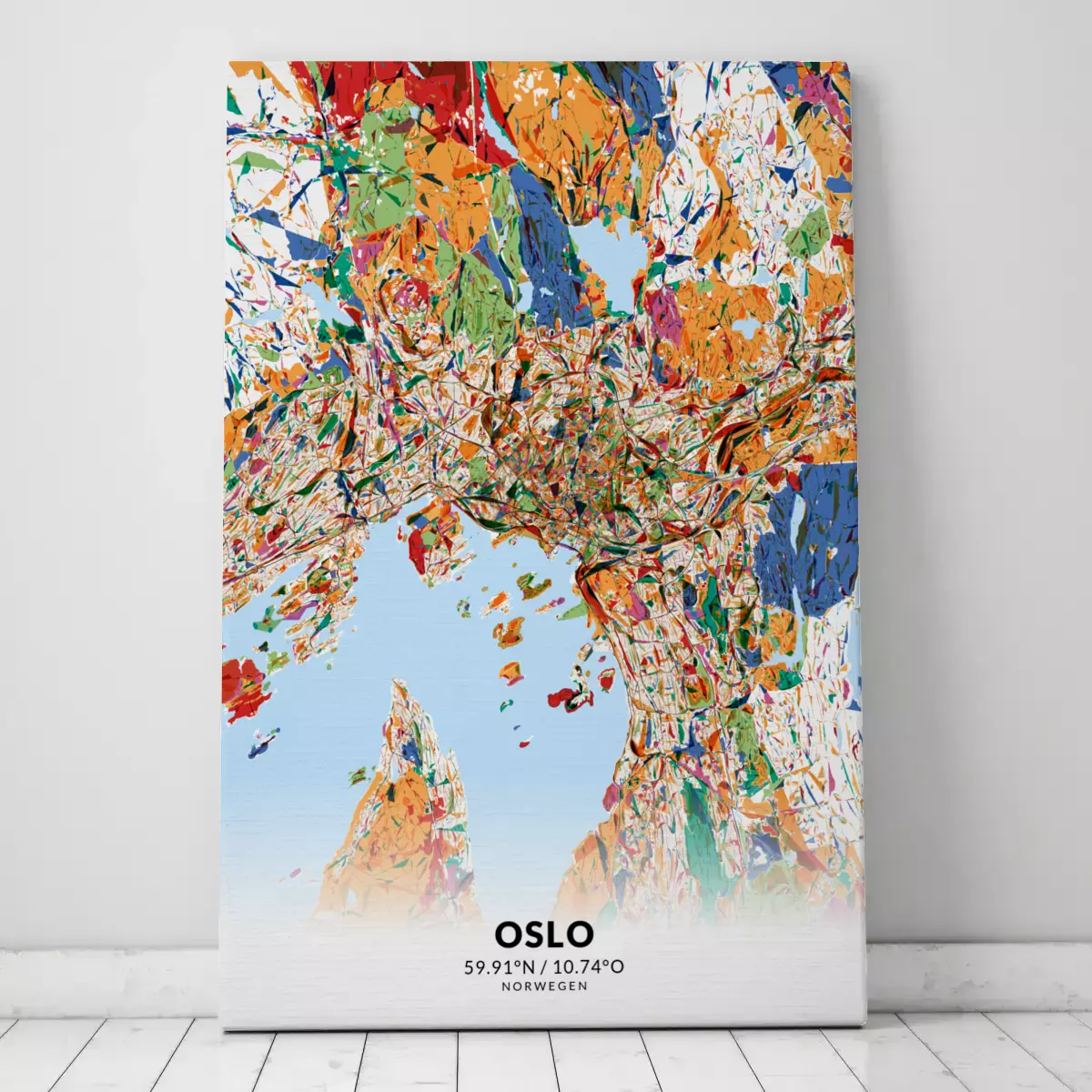 Stadtplan Oslo im Stil Kandinsky