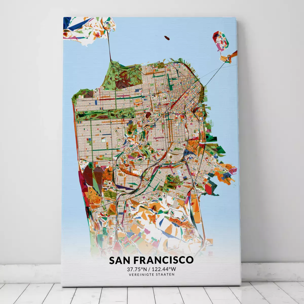 Stadtplan San Francisco im Stil Kandinsky