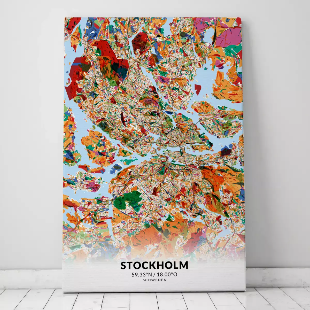 Stadtplan Stockholm im Stil Kandinsky